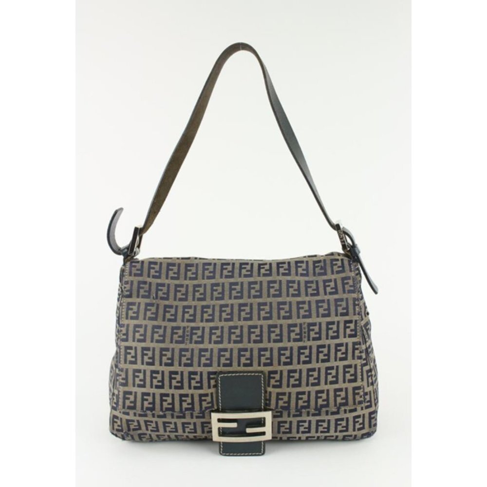 Fendi Mini Zucca Navy Blue Zucchino Canvas Mama Forever Bag 1130f12
